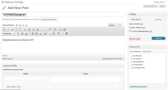 WYSIWYG Editor in WP WYSIWYG Editor in WP